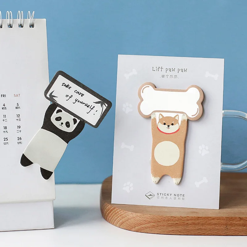 

4 pcs Cartoon animal paw sticky note Cute panda bear post memo pad marker it stickers Stationery Office School supplies F114
