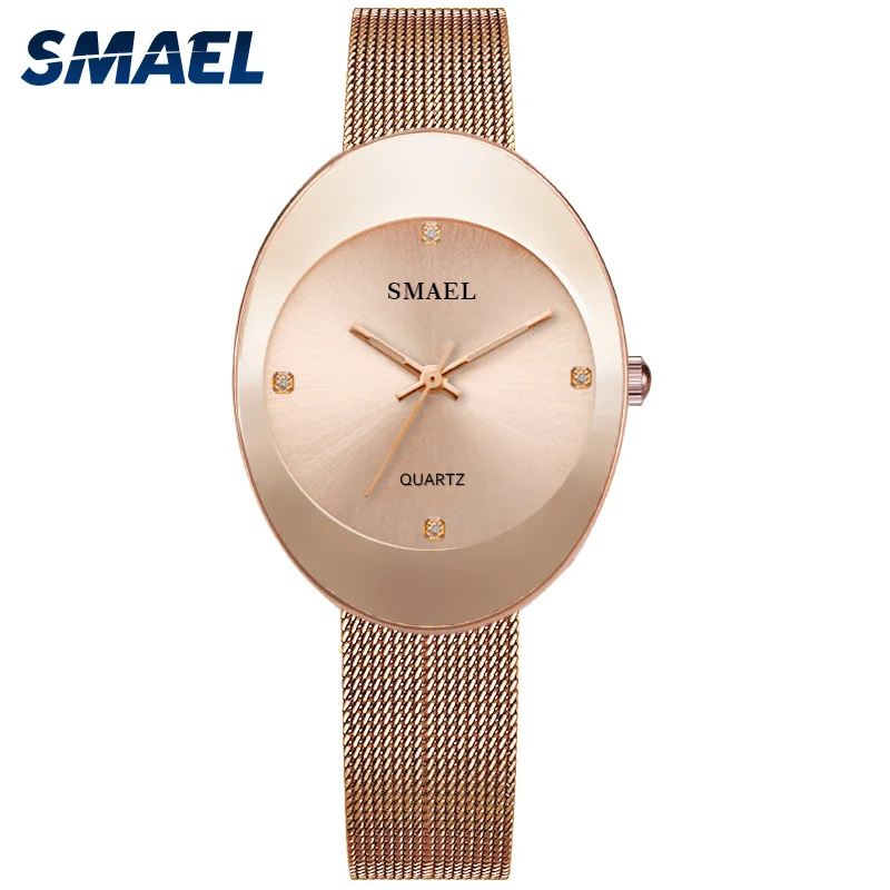 SMAEL-reloj de cuarzo de acero inoxidable para mujer, cronógrafo de marca informal a la moda, de lujo, digital, SL1880, resistente al agua, nuevo