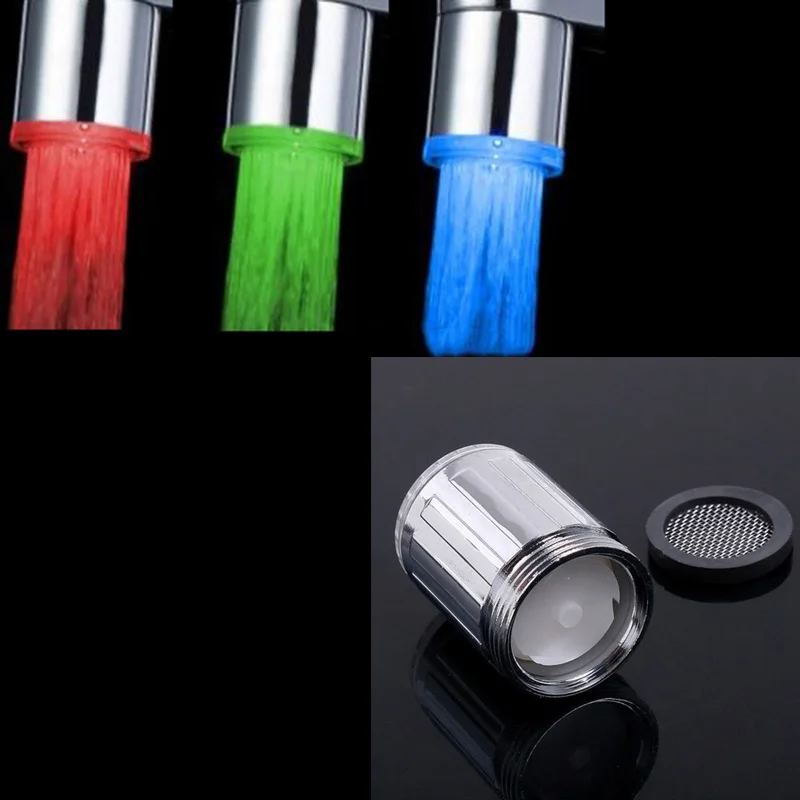 

ULGKSD LED Aerators colorful discoloration LED Water Faucet Light Changing Glow Shower Head Kitchen Tap Aerators