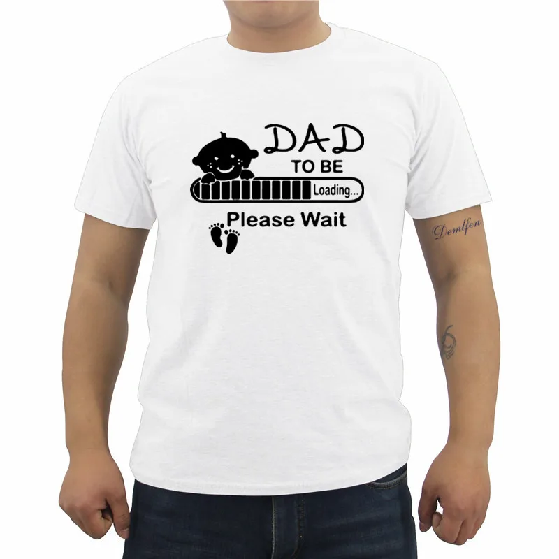 

Summer New Dad To Be Funny Expecting Baby Loading T Shirts Men's Casual Short Sleeve O Neck Tops Fashion Cotton Male T-shirts