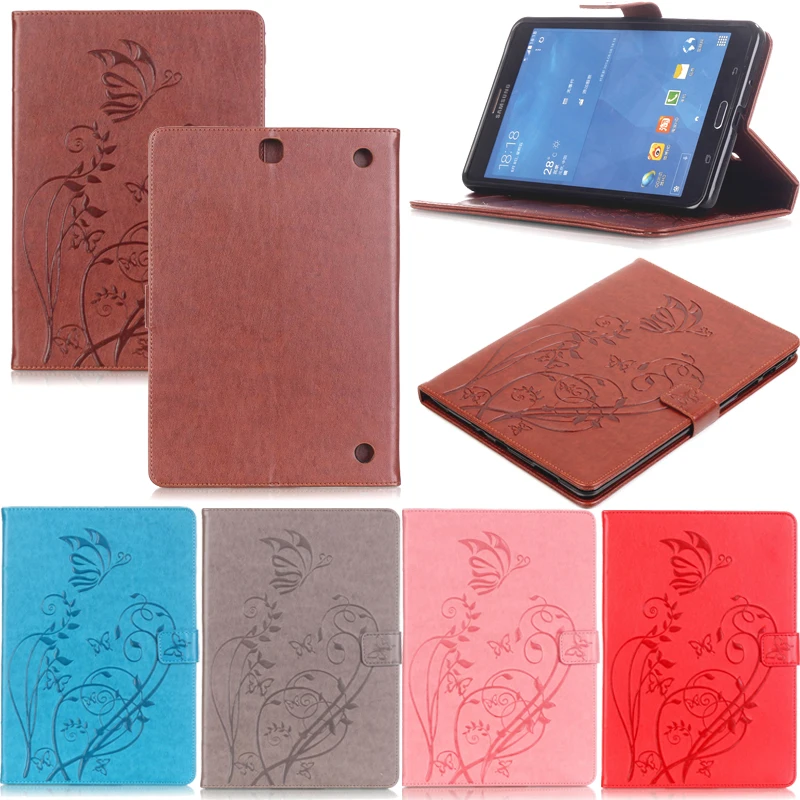 

Tablet T550 T555 Funda For Samsung Galaxy Tab A 9.7" Fashion Butterfly Emboss Leather Flip Wallet Case Cover Coque Shell Stand