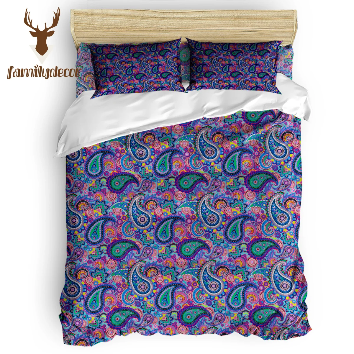 

FamilyDecor Droplet Purple Pattern Bedding Set Luxury Comforter Bedding Sets 3D King Size Red Blue Cotton DHL Free Shipping