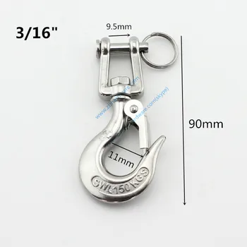 

5pcs 3/16" swivel sling hook with latch industrial grade lifting rigging hardware casted hoist hook crane winch chain