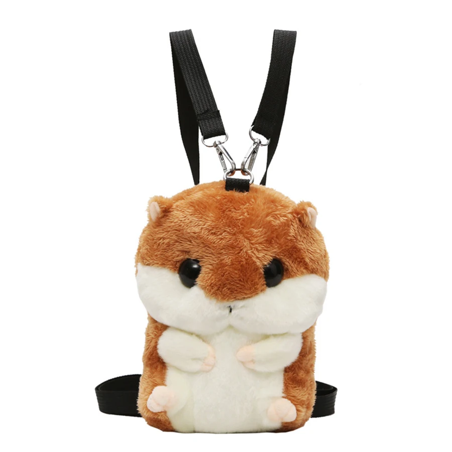 

Cute Animal Plush Backpack Women Large-Capacity Warm Bag Casual Harajuku Style Ladies Student School Bag Backpack