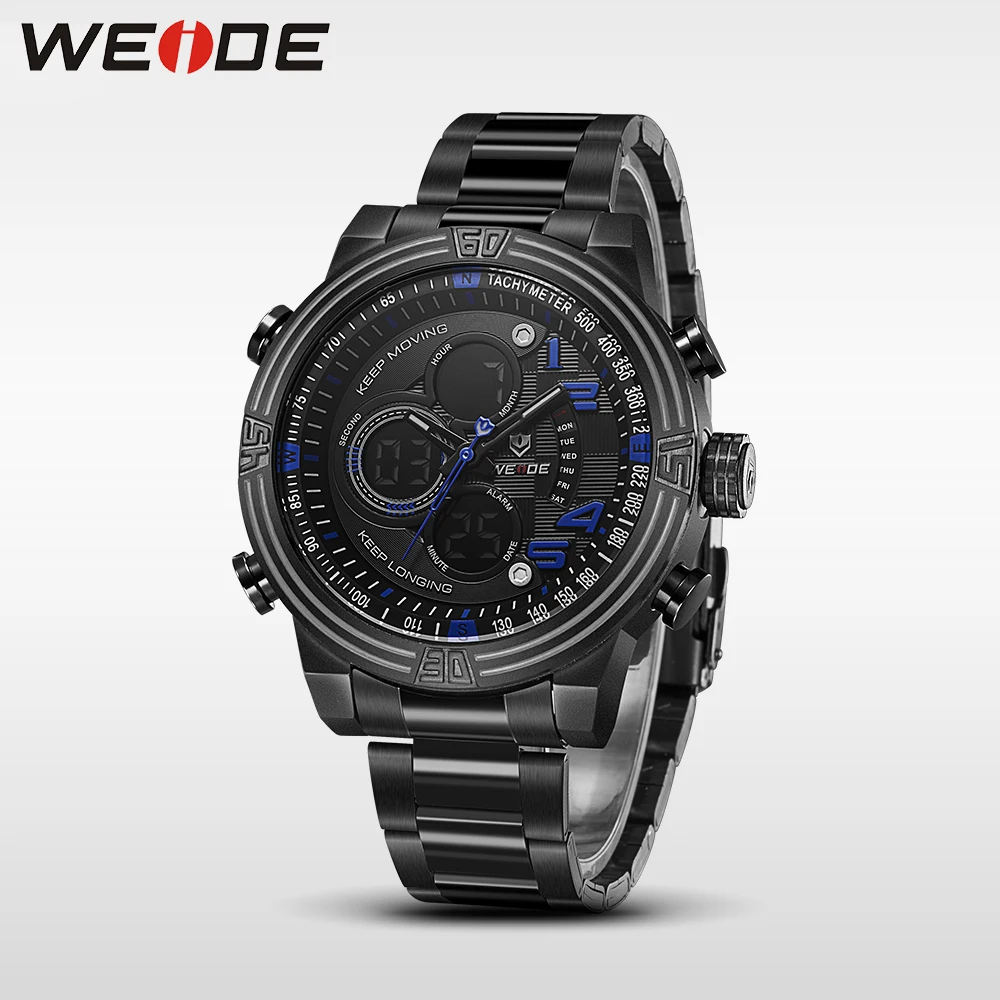 

WEIDE Relogio Masculino Sports Watch Men's Date Analog Digital Dual Time Display Strap reloj militar Quartz Watches zegarki mens