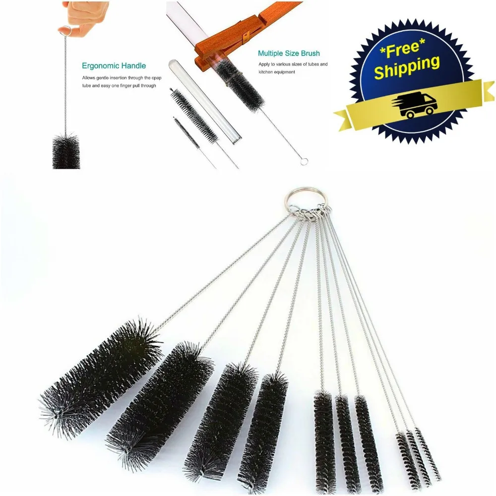 10PCS Nylon Cleaning Brush Set Tube Bottle Straw Washing Cleaner Bristle Tool 