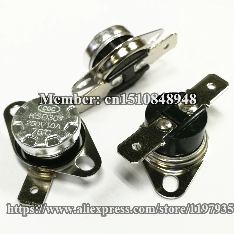 

KSD301 Thermostat temperature switch 75 degrees 250V 10A 75 degrees