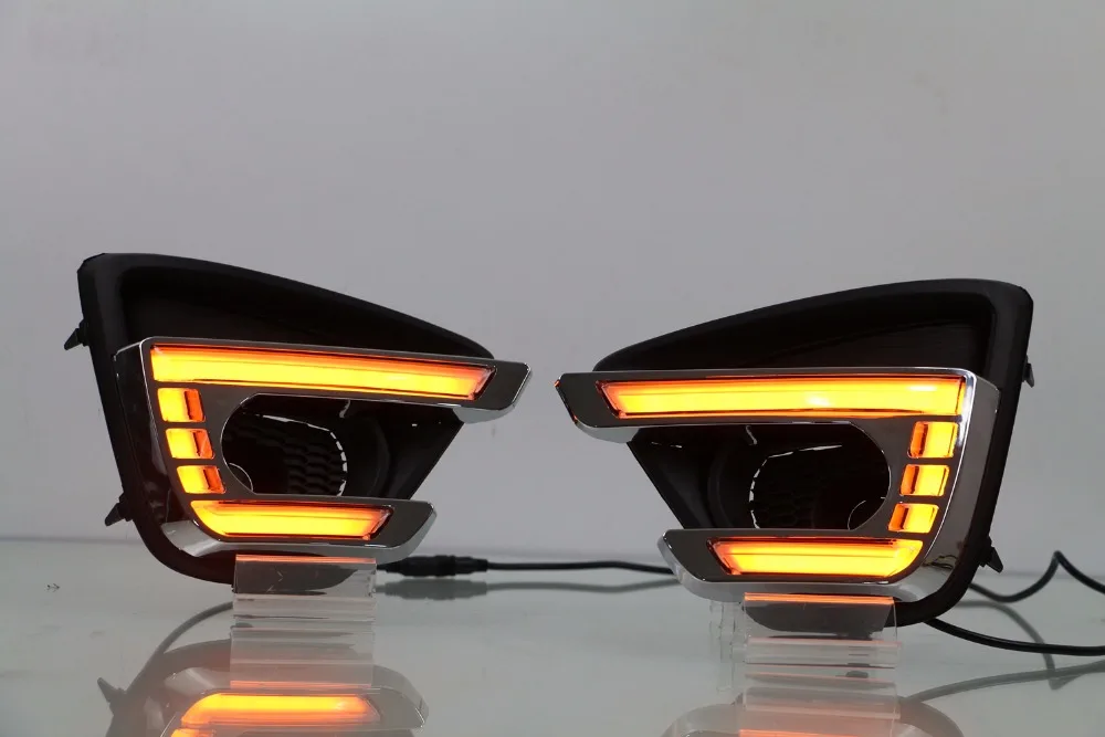 Qirun led drl Дневной ходовой светильник для Mazda CX-5 с желтыми поворотниками+ диммер и синий ночной ходовой светильник