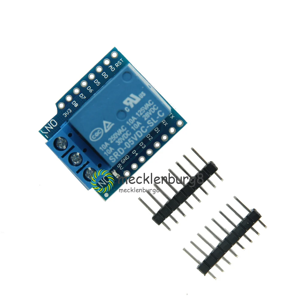 

1Set Wemos D1 Mini Relay Shield One Channel Wemos D1 Mini Relay Module For Arduino ESP8266 Development Board