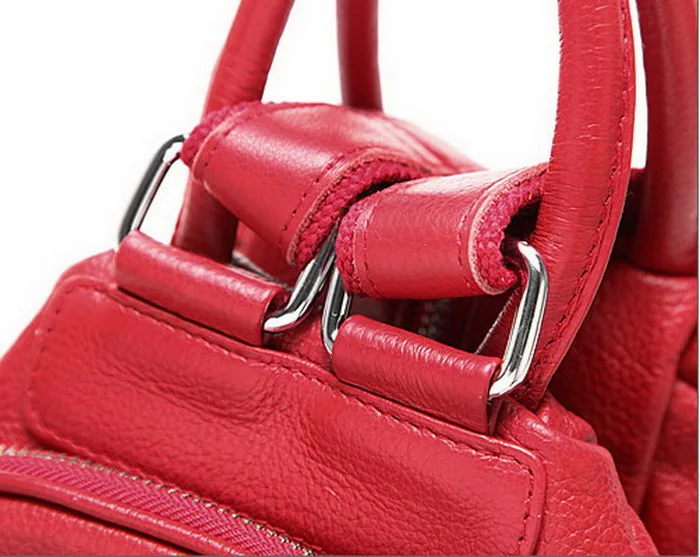 Mochila das Senhoras Real do Couro Zency Macio Natural Vermelho Preto Azul Couro Genuíno Ombro Primeira Camada Ocasional Bolsa 2020 100% 6 azul couro genuíno ombro mochila das senhoras