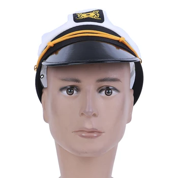 

Headwear Unisex Adult Peaked Skipper Sailors Navy Captain Boating Hat Cap