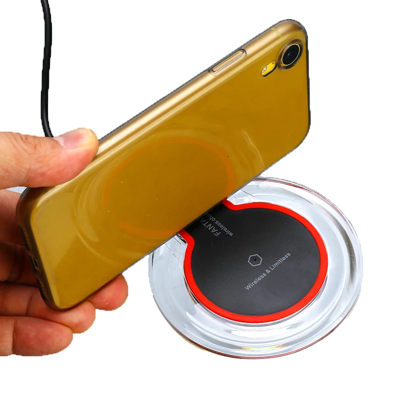 

New LED Qi Wireless Charging Pad Ultra Thin Wireless Charger For iphone XS X 8 Plus / Samsung / Huawei Mate 20 Pro Charger