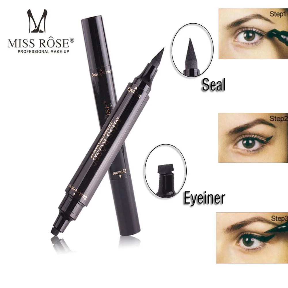 Miss Rose black eyeliner pencil with stamp cat eye makeup waterproof long lasting liquid