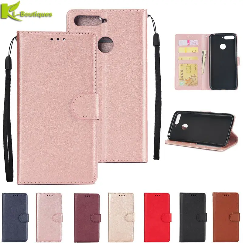 

Huawei Honor 7A Pro Leather Case on for Huawei Honor 7A Pro Case Cover Classic Style Solid Color Flip Wallet Phone Cases Coque