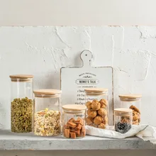 1 шт. прозрачный Творческий стеклянная бутылка для хранения Кухня Организатор простой дизайнерская стеклянная бутылка для Чай зерна кофе в зернах с крышкой