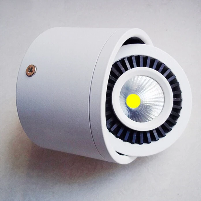 

Free shipping 7W/10W/15W/20W Surface Mounted Dimmable COB Led Ceiling Downlight White/Black shell Led Spot Light With Led Driver