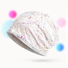 Модная мягкая простая кепка со шнуровкой бини со стразами для Унисекс Женская весенне-летняя уличная дышащая шляпа от солнца CasualCap Skullies