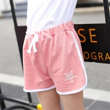 Детская обувь для девочек пляжные шорты штаны брюки из хлопка; сезон лето детские повседневные шорты с завязкой детские спортивные шорты Штаны для девочек От 4 до 12 лет