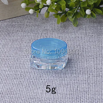 

5g 5ML Blue Square Cream Jars, Square Containers, Plastic Square Jars, Square Packing Box, Cosmetic Packing Jar, 50PCs/Lot