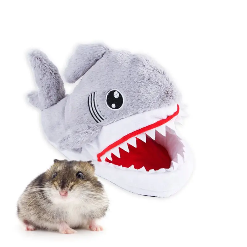 

Shark Shape Hamster Cage Warm Fleece Cute Small Pet House for Guinea Pig Rabbit Chinchilla Small Animals Winter Cage Accessories