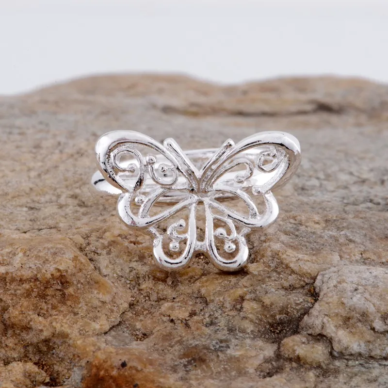 butterfly shiny cute Wholesale silver plated ring 925 Fashion jewelry Silver Ring 925sterling-silver JAHGRCUT