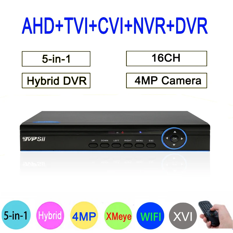 

4MP Surveillance Camera Hi3531A XMeye 8CH/16CH 6 in 1 WIFI Hybrid Coaxial ONVIF TVI CVI IP NVR AHD CCTV DVR Free Shipping