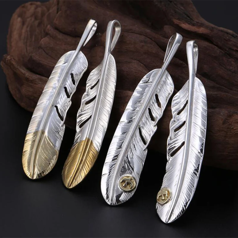 Этнические модные подвески 925 пробы серебряные ювелирные изделия для мужчин и женщин винтажные перья Летающий орел изготовление ожерелий с подвесками P121