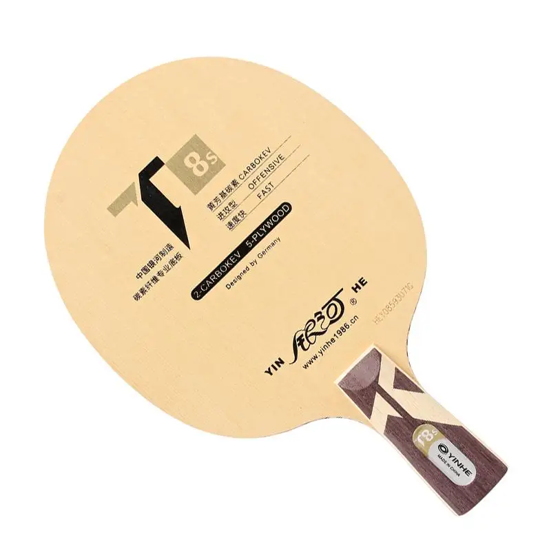 Подлинная Yinhe Galaxy T-8s ракетка для настольного тенниса(5 деревянных+ 2 карбокев) ракетка для пинг-понга - Цвет: short handle