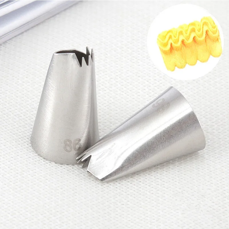 

Uroomee #86 Fold Cream Stainless Steel Tips Icing Piping Nozzles Cake Cream Cupcake Pastry Tool