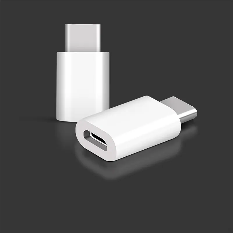 USB C адаптер/Тип usb-C для Micro USB данных зарядки адаптер конвертер для Xiaomi 4C 5 5S Mi5 huaWei P9 Lumia 950 LG - Цвет: Белый