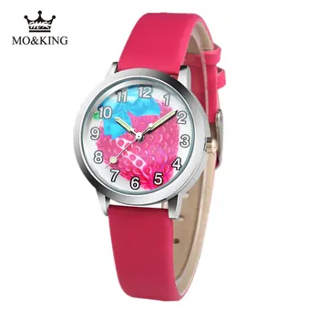 

luxury brand cute children's boys girls kids Quartz Cartoon strawberry pattern wrist watch Clock gifts bracelet relojes gucced