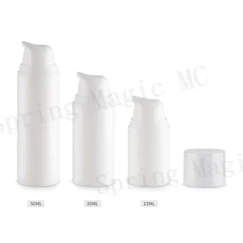 

15ML/30ML/50ML White Vacuum Plastic Bottles With Lotion Pump Clear Lid For Essence/Foundation/Sunscreen Skin Care Packaging