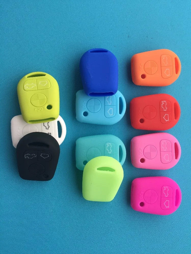 Silicone Key Case Cover Shell Protector For BMW E31 E32 E34 E36 E38 E39 E46 Z3 3 Button Straight Remote Car
