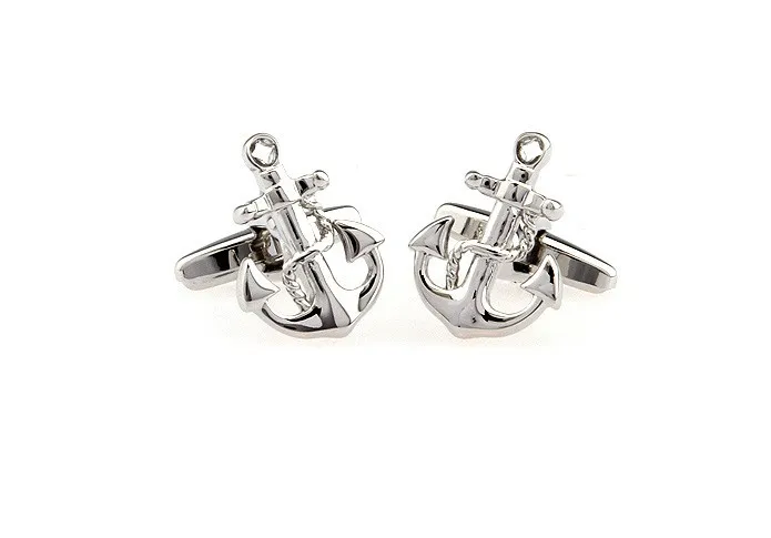 Promotion!!  Fashion Cufflinks silver color fashion anchor design copper material free shipping