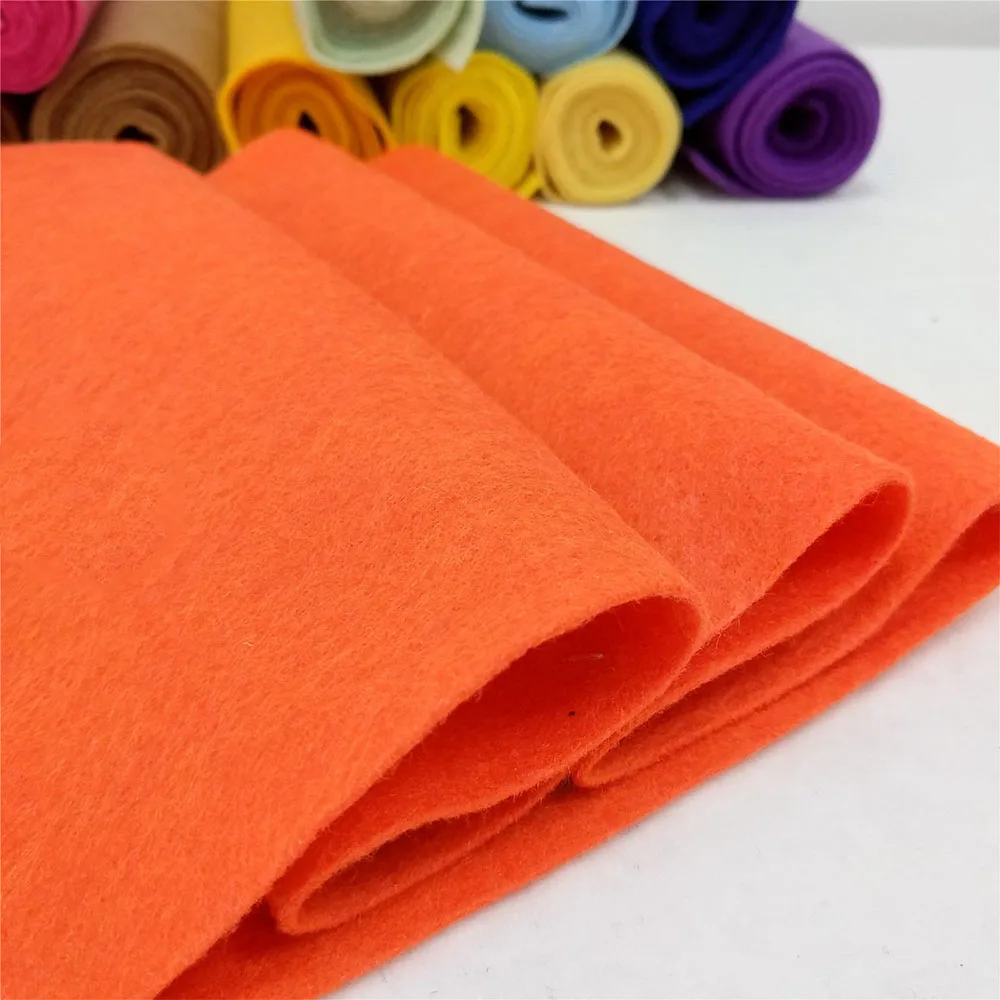 90*90 см мягкая войлочная ткань, нетканый войлочный материал, лист, сделай сам, для шитья кукол, рукоделие, материал, толщина 1,4 мм - Цвет: Оранжевый