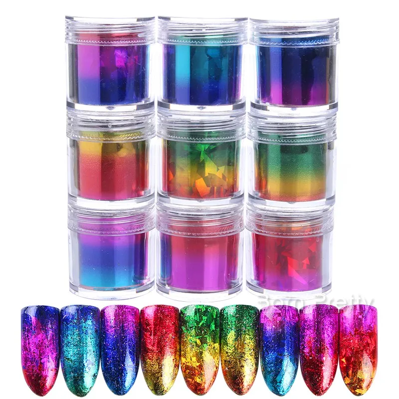 

1 Roll Gradient Starry Sky Nail Foils Paper Gold Red Pink Blue Manicure Nail Art Transfer DIY Stickers 2.5*120cm Nail Foil