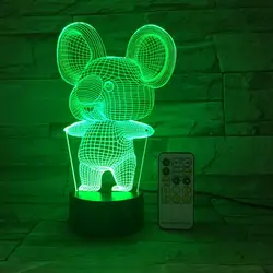 Коала кролик 3D настольный USB светодиодный ночник 7 цветов лампа Touch кнопки дистанционного Управление детская жизни Спальня стол свет