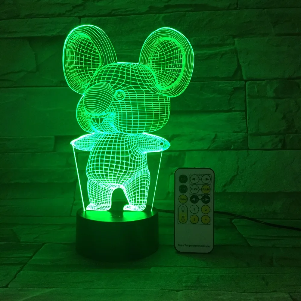 Koala Rabbit 3D Table USB LED Night Light 7 Colors Lamp Touch Button