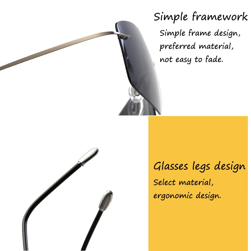 Frameless Pure Titanium Ultra Light Anti Fatigue Driving Mirror Polarized Sunglasses Sunshade 2