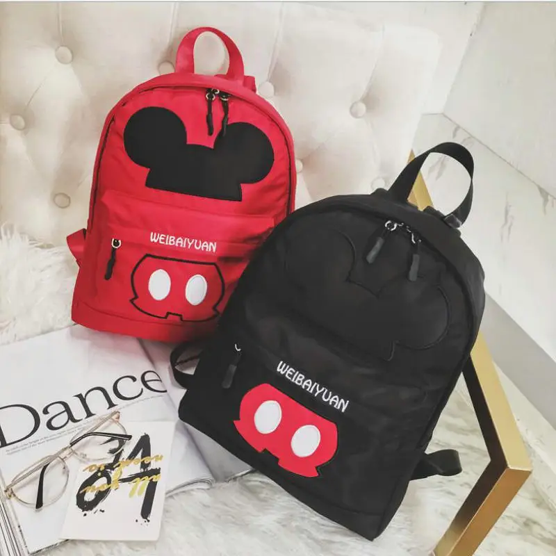 

New Fashion Girls Backpack Red Minnie Female School Bag Nylon Kids Bag pack Cute Mickey Ears Mini Backpack Rucksacks For Girls