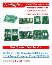 30 шт. Diy печатная плата комплект SMD поворот к DIP адаптер конвертер пластина FQFP SOP8 SOP8 SOP14 SOP16 SOP20 SOP28 QFP SOP 8 14 16 20 28