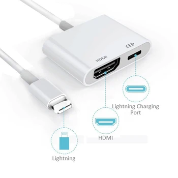 

Adjust for 8Pin interface to Digital AV HDMI For iPad to HDMI Adapter USB Cable Connector Up To 1080P 4K HD For Iphone X 78/Ipad