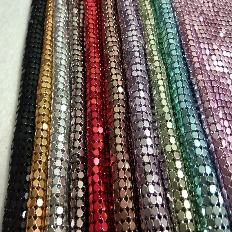 

24x20cm 10 Colors For Choose Metal Mesh Fabric Metallic cloth Metal Sequin Sequined Fabric DIY Sewing Accssory Decoration