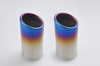 

For Fashion Half Burnt Blue Exhaust Muffler Silencer Tail Tip Pipe 65-67mm Inner [QPA144]