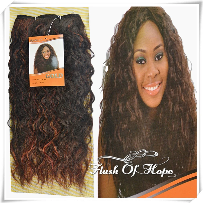 18 inch Noble Gold Bella Ombre Loose Curly Synthetic Hair Extension Two
