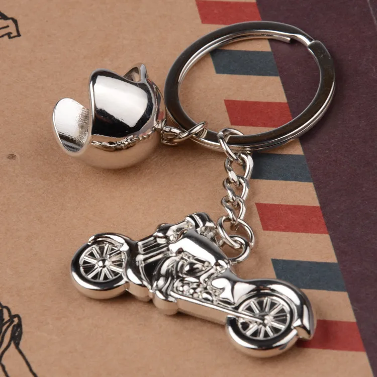 

Punk Motorcycle 22019Helmet key Chain Steel Color High Quality Alloy Key Ring Pendant Imitation Harley Moto Racing Creative Gift