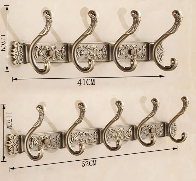 Бесплатная доставка Ванная комната настенная резьба антикварные крючки для халатов 4-6 ряд вешалка, крючок, дверные Крючки для ванной