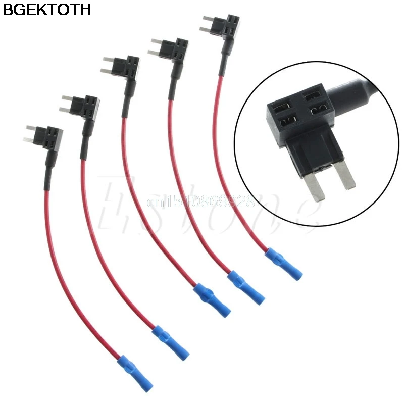 

5Pcs ATM Fuse Adapter Tap Dual Circuit Adapter Holder for Auto Car Truck