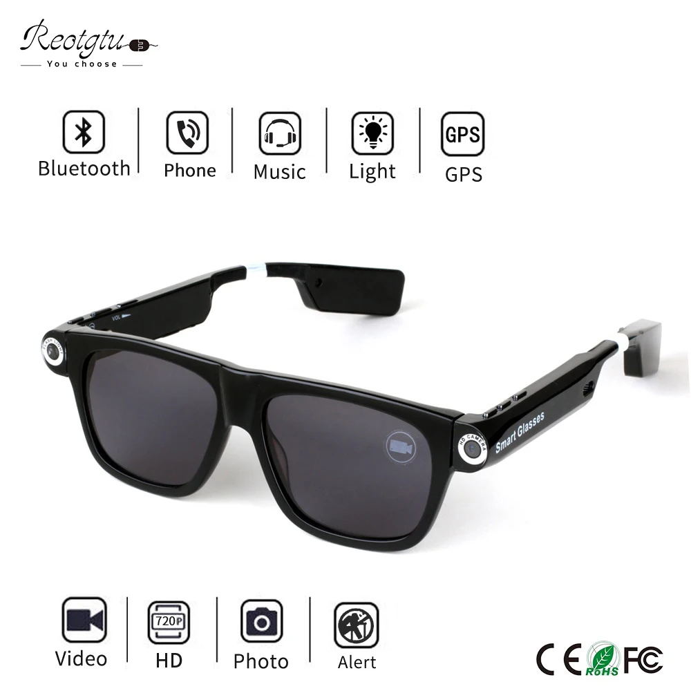  Portable Eye Glasses Mini Camera HD 1080P Sports DV Bluetooth Smart Sunglasses Outdoor With 8GB/32G