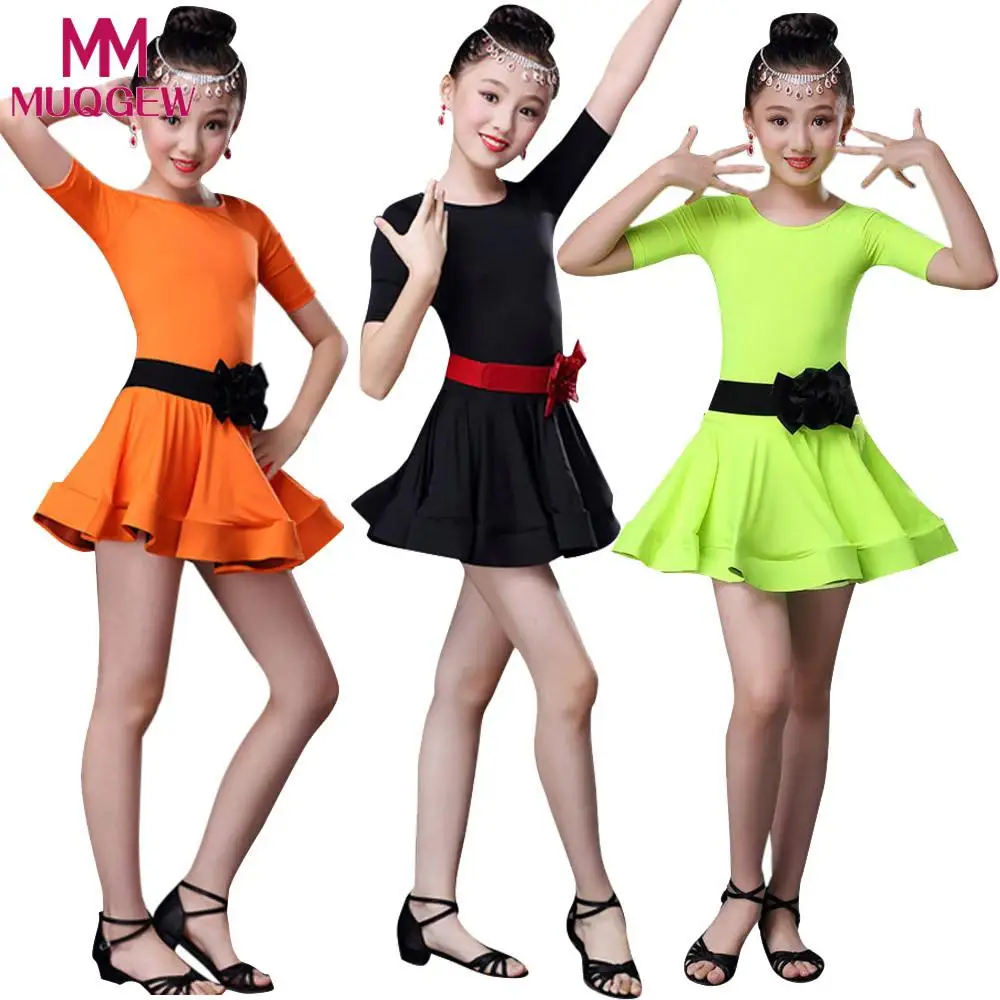 MUQGEW 2018 3PCS Baby kids girls dance dress Toddler Kids Girls Latin